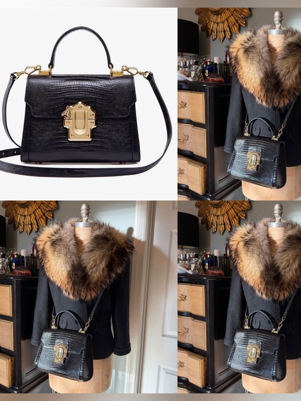 ♥️ Elegant Black L’Festin Mini Kelly Handbag, black leather with gold hardware
